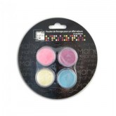 Poudre de flocage – violet, rose, vanille et turquoise
