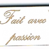 Bouton étiquette « Fait avec passion »