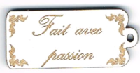 Bouton étiquette « Fait avec passion »