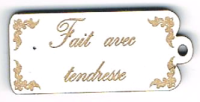 Bouton étiquette « Fait avec tendresse »