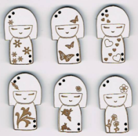 Série boutons « Kokeshi » Série boutons « Kokeshi »