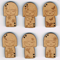 Série boutons « Kokeshi » Série boutons « Kokeshi »