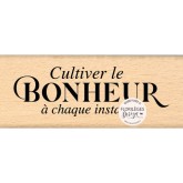 Tampon bois « Cultiver le bonheur »