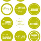 Stickers ronds verts