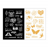 Autocollants transparents Blanc & Or